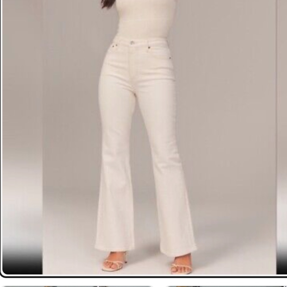 Abercrombie and Fitch The 70s Vintage Flare Ultra High Rise Sz 32 14R Curve Love